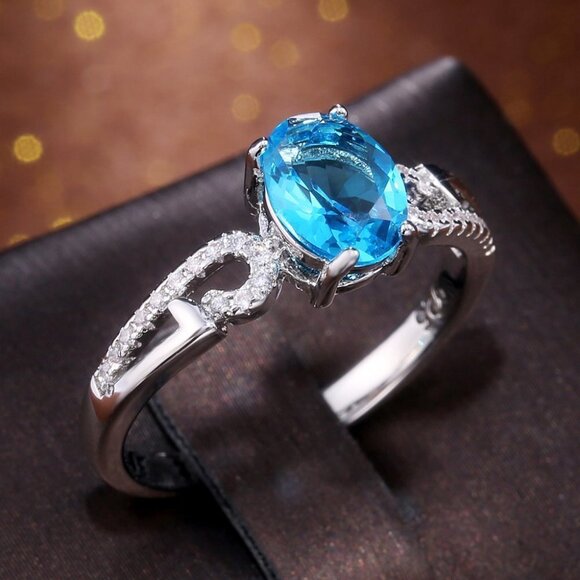 🍂  925 Silver Plated Sparkling CZ Wedding Ring for Women, FB16FA1130 - Picture 1 of 7
